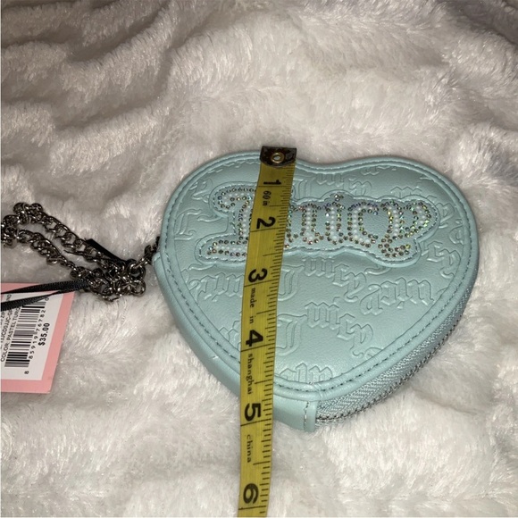 Juicy Couture Pastel Turquoise String Of Pearls Heart ZA Wristlet NWT - Picture 7 of 9